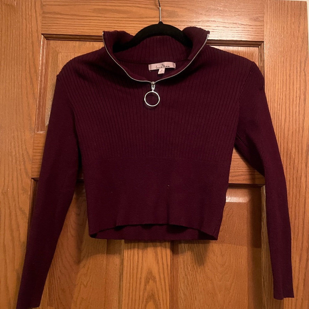 Medium Maroon Zip Up Long Sleeve. BRAND NEW.